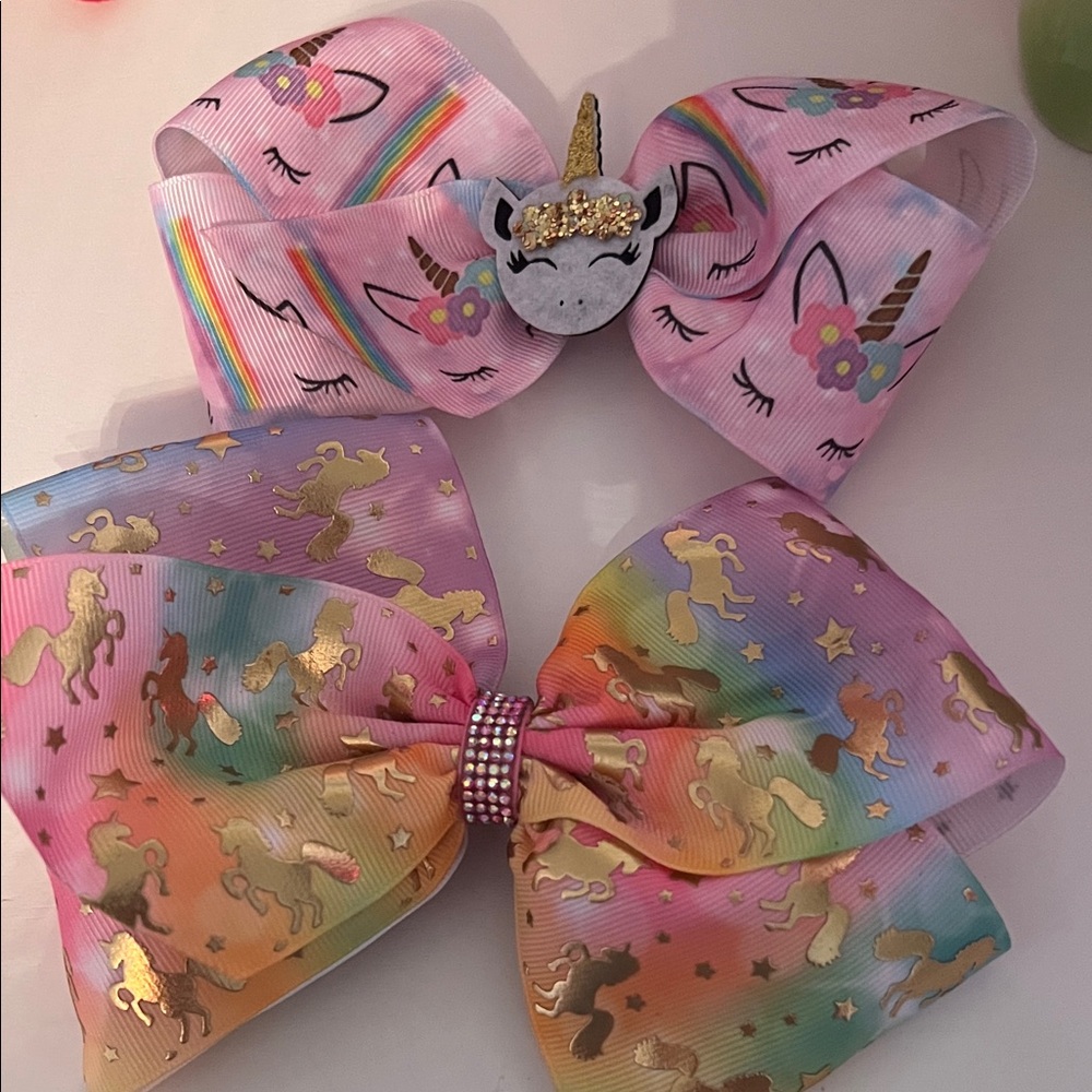 Magical Unicorn Hair Bow Set for Kids